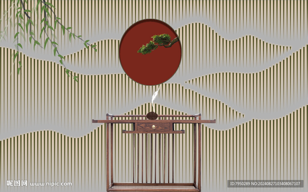 新中式背景墙 