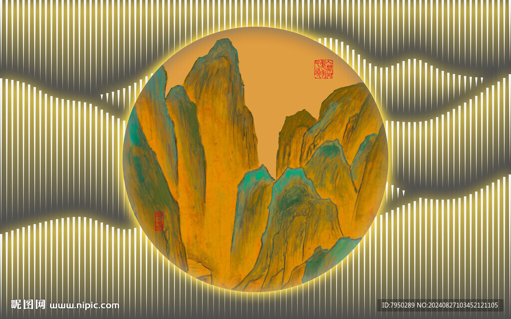 新中式背景墙  