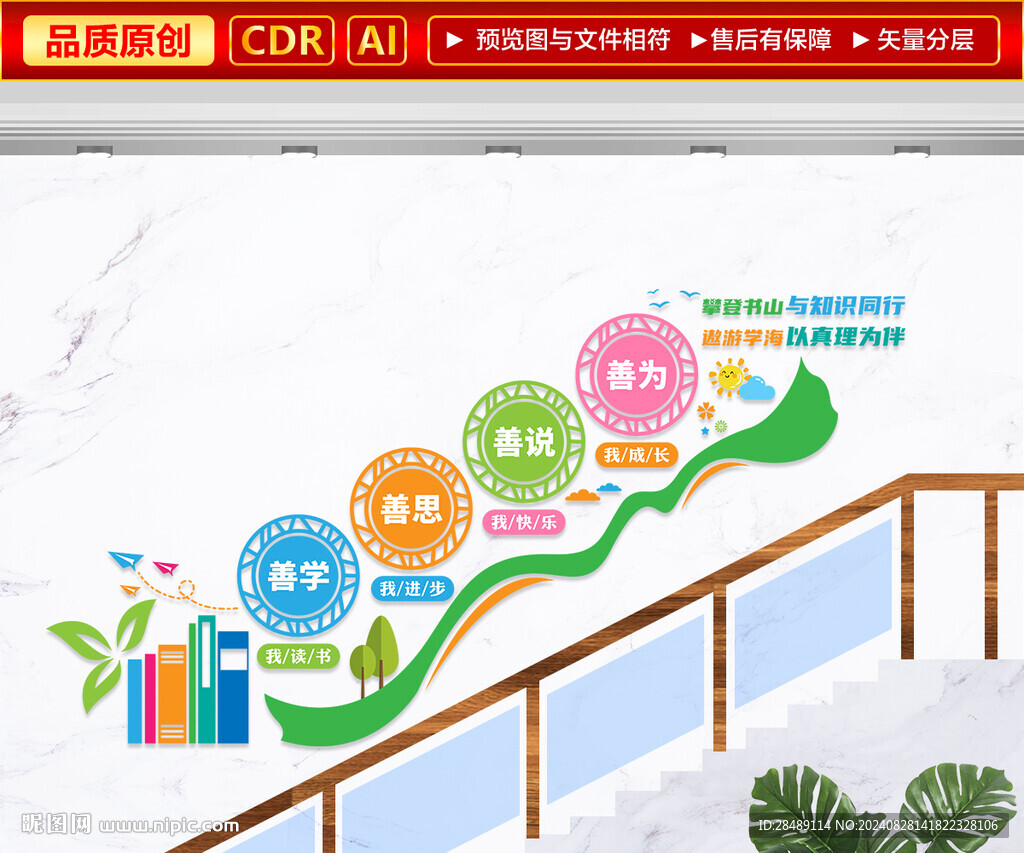 阅读楼梯文化墙