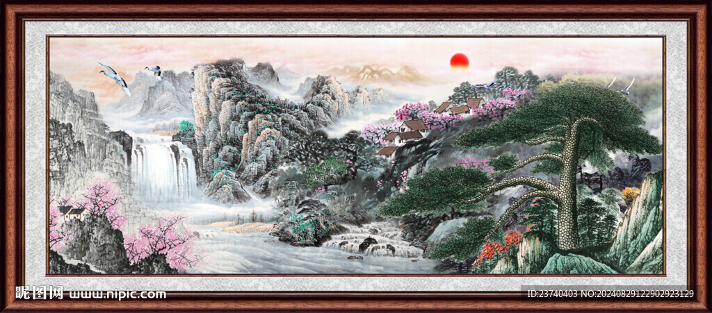 有水靠山图 