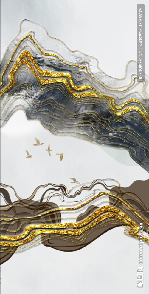 现代抽像线条玄关背景装饰画图片