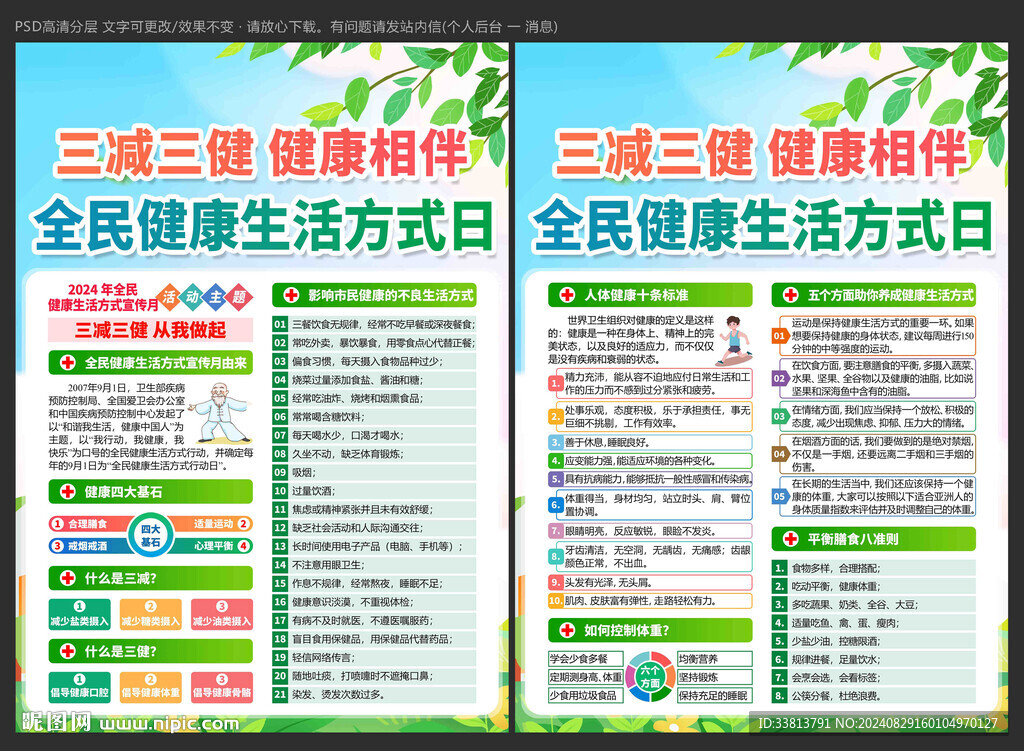 健康生活方式宣传月宣传册