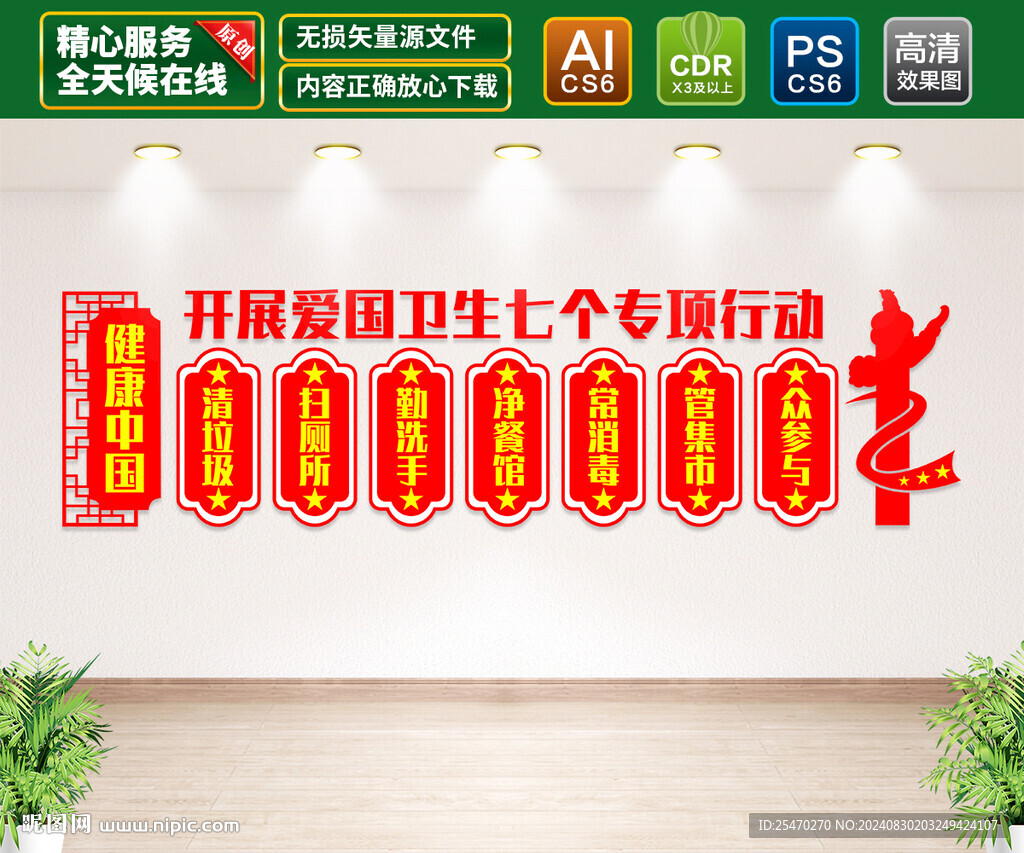 爱国卫生七个专项文化墙