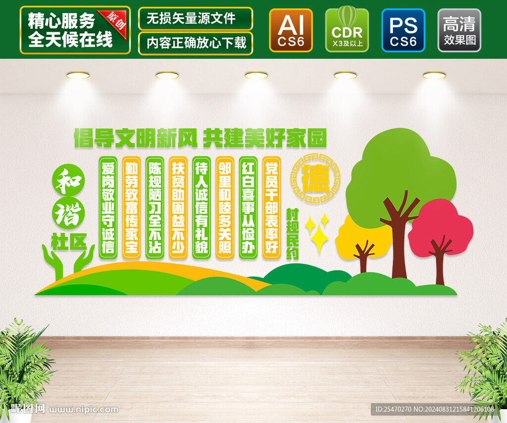 和谐社区文化墙