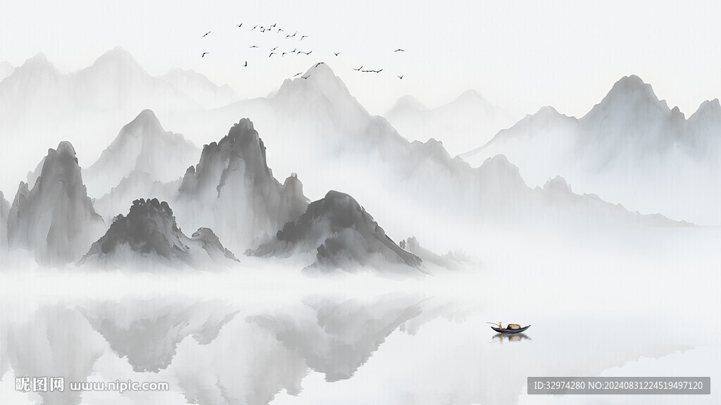水墨山水画背景
