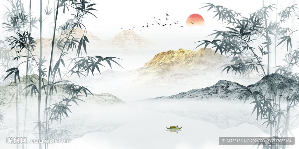 水墨竹子背景