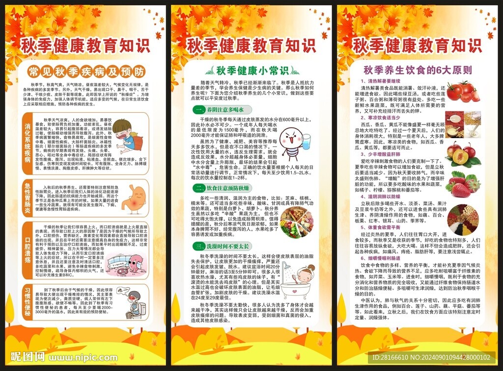 秋季养生知识展架