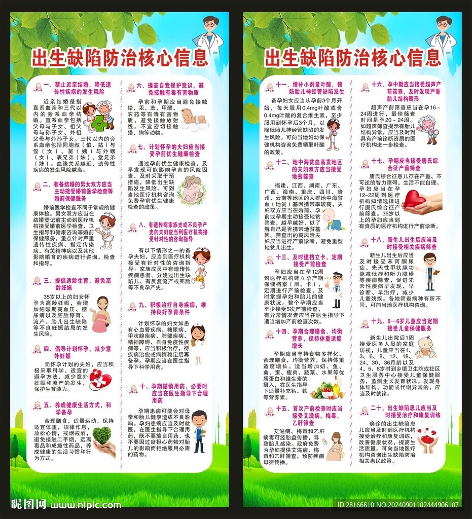 预防出生缺陷日展架
