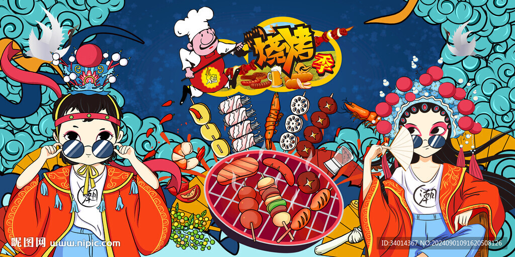烧烤背景墙