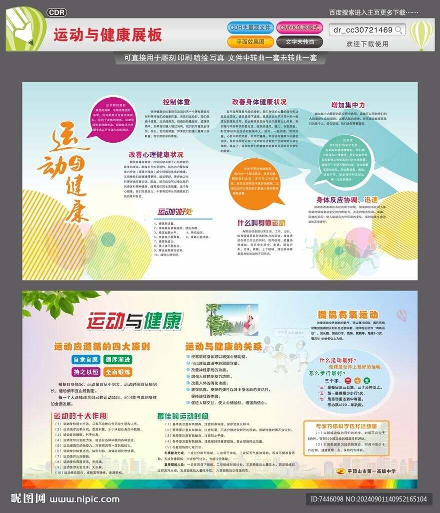 运动与健康展板