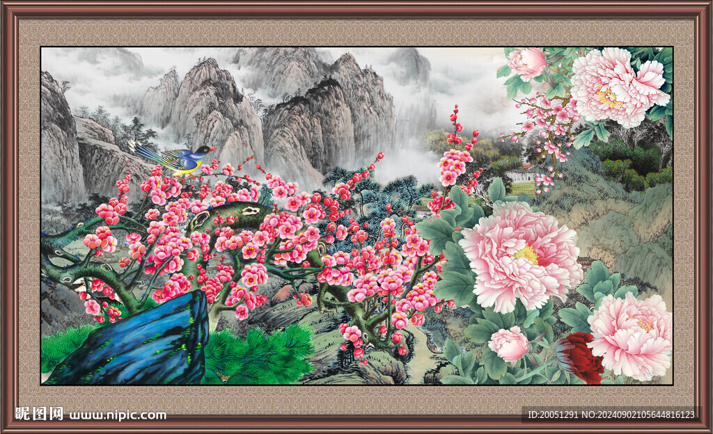 国画牡丹 