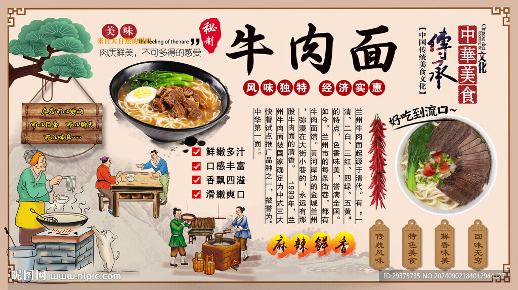 牛肉面背景墙