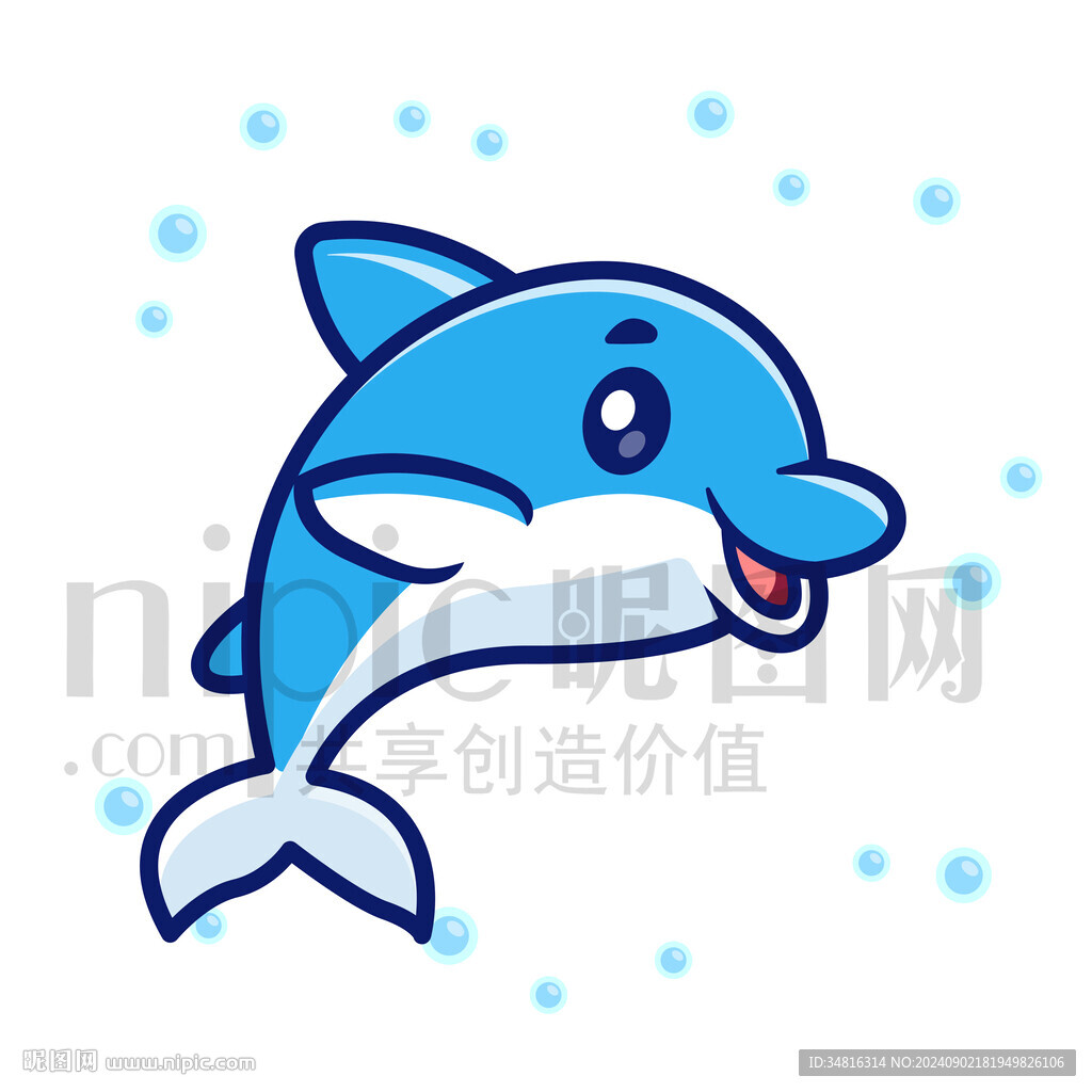 可爱卡通海豚