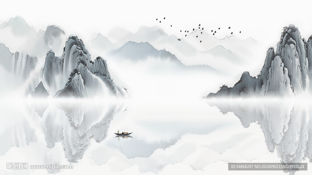 客厅山水背景