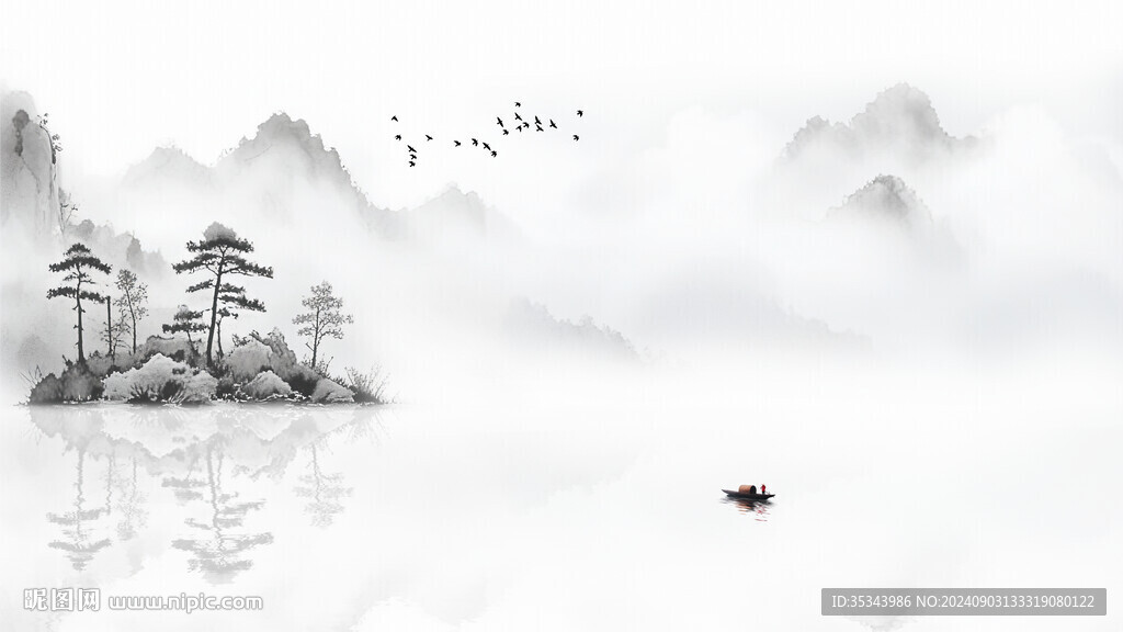 意境山水墨画