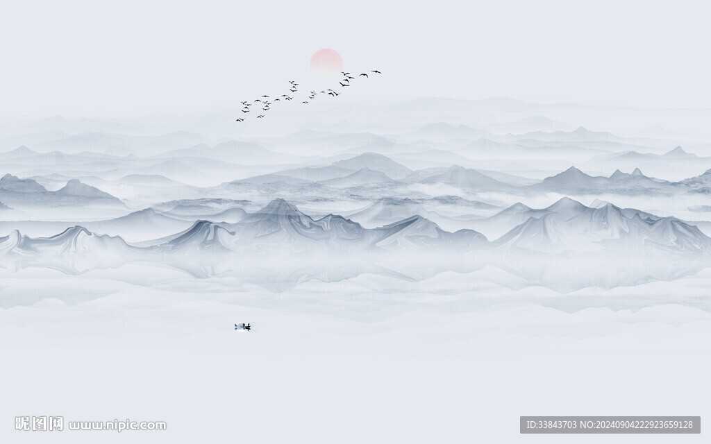 意境水墨山水画