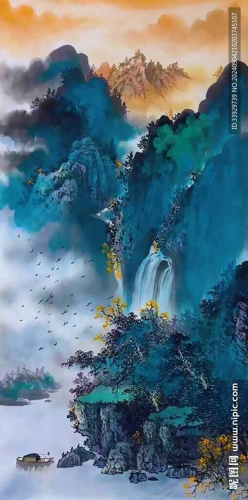 意境水墨山水画