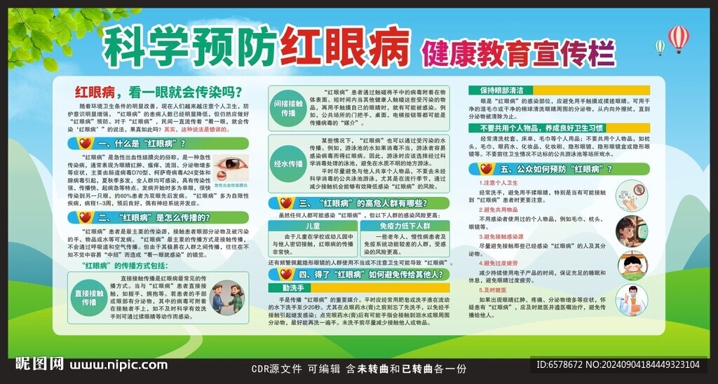 红眼病出血性结膜炎宣传栏