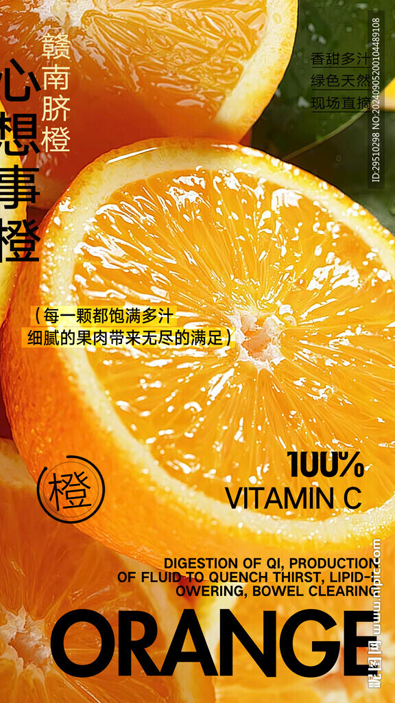 橙子水果海报