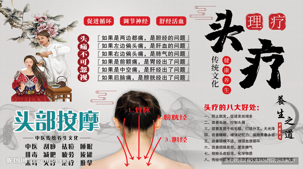 头疗按摩背景墙