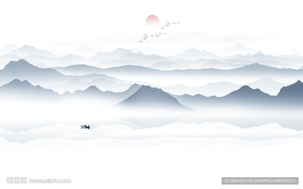 水墨意境山水画