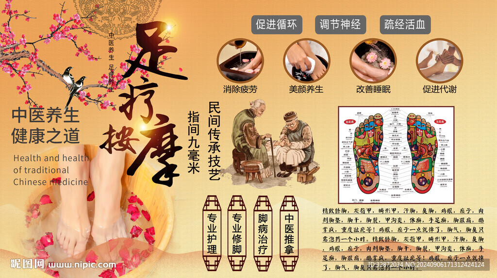 足疗按摩背景墙