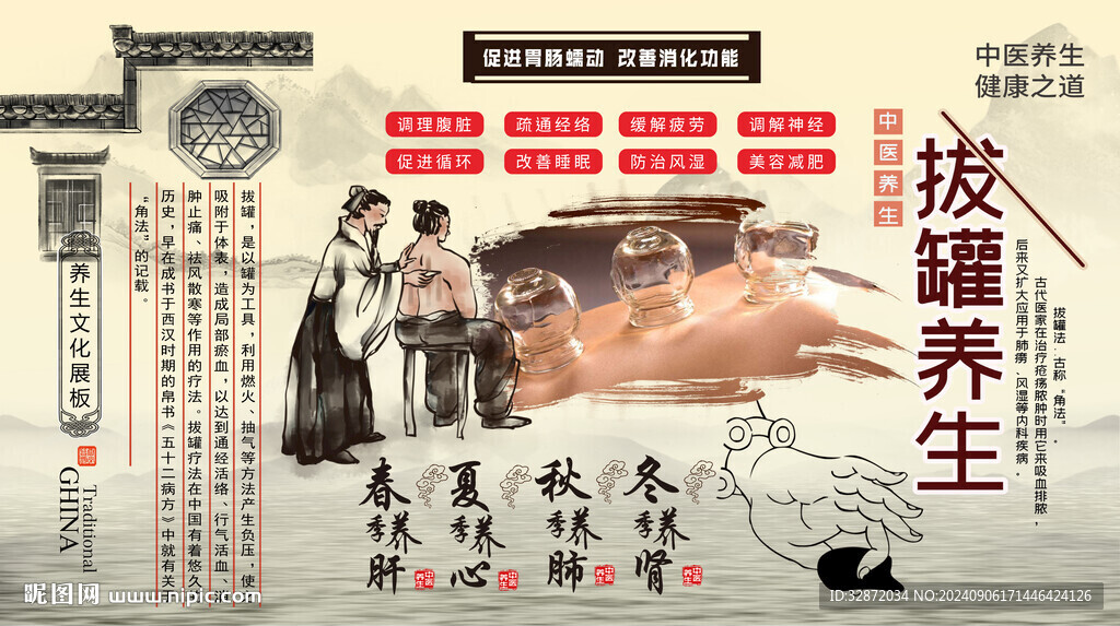 拔罐背景墙
