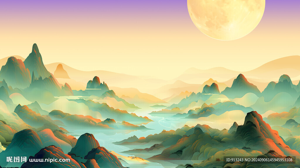中国山水背景