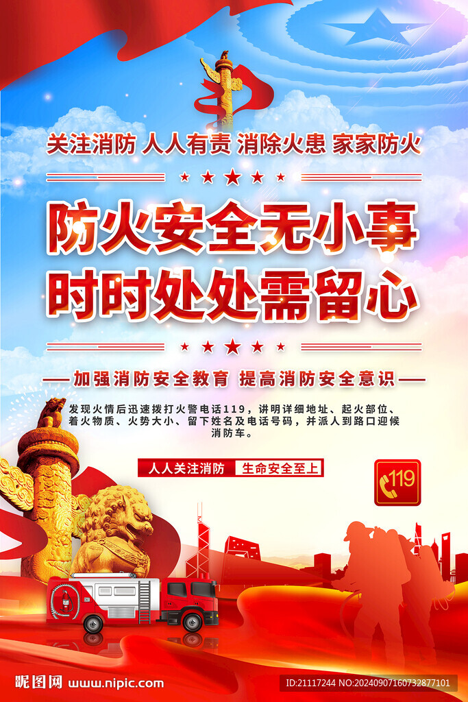 社区消防海报