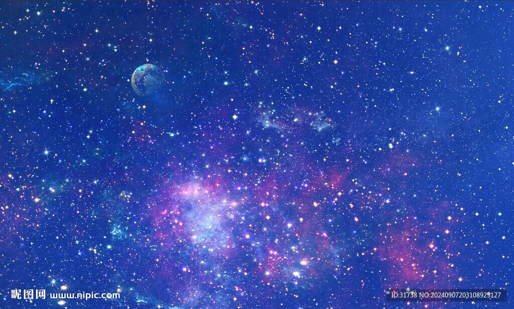 蓝色宇宙星空背景图