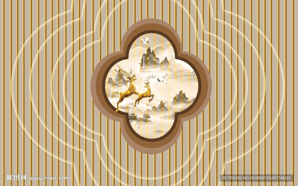 新中式背景墙  