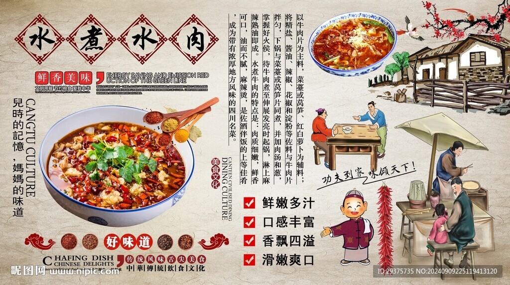 水煮牛肉背景墙