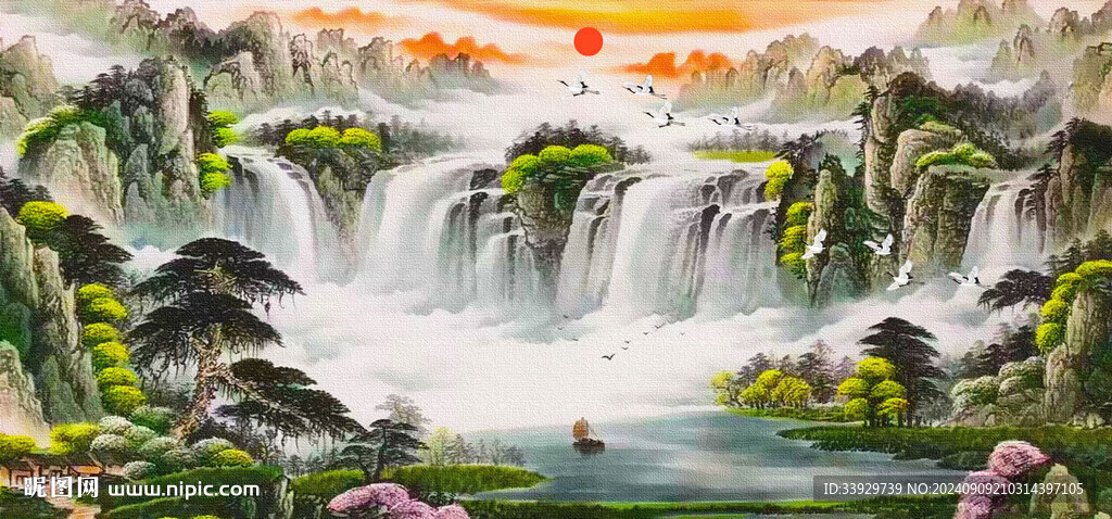 国画源远流长风景画