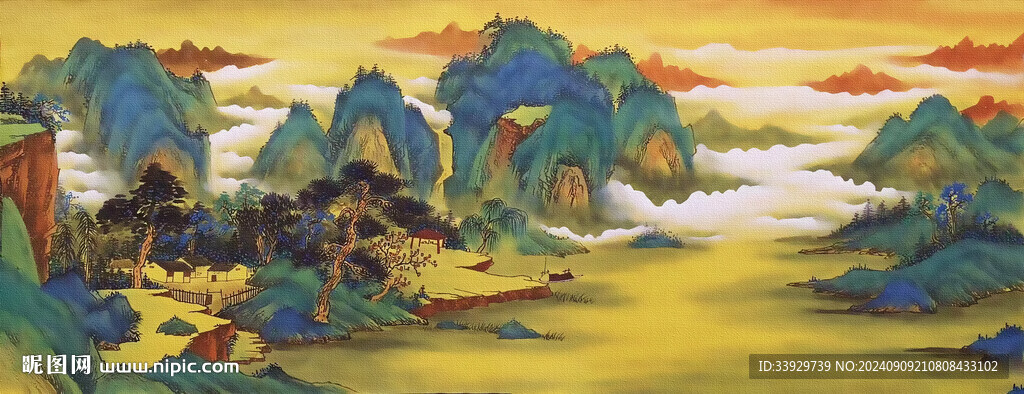 仿古山水画