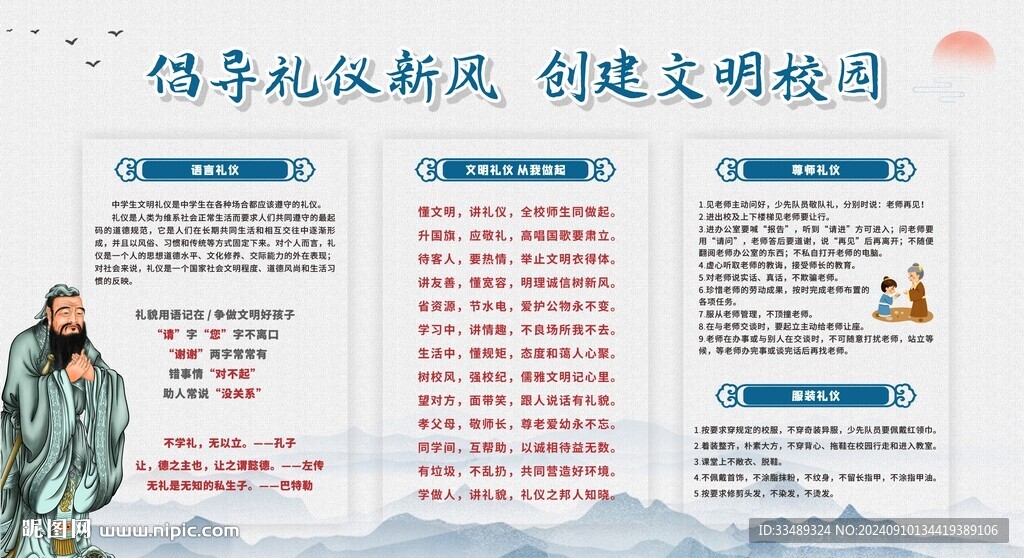 创建文明礼仪校园宣传栏