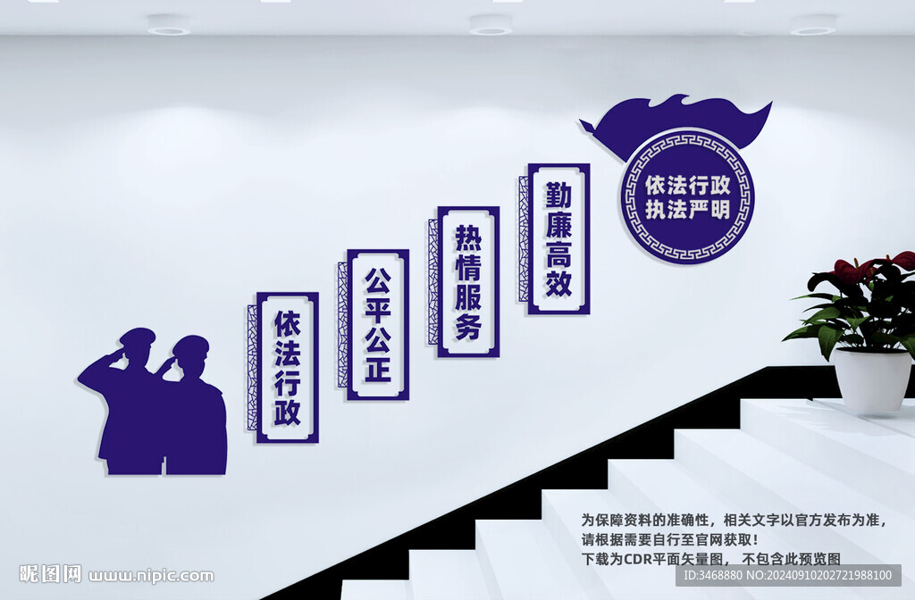 依法行政楼梯文化墙