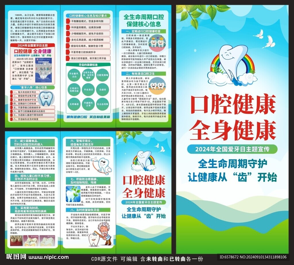 2024全国爱牙日三折页