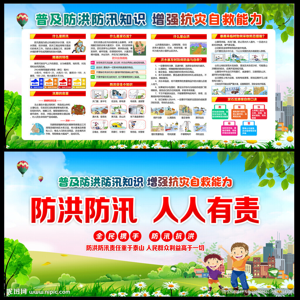 防洪防讯展板