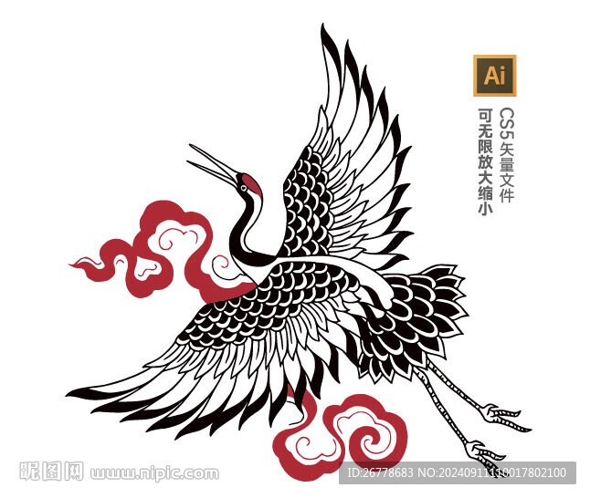 仙鹤矢量文件