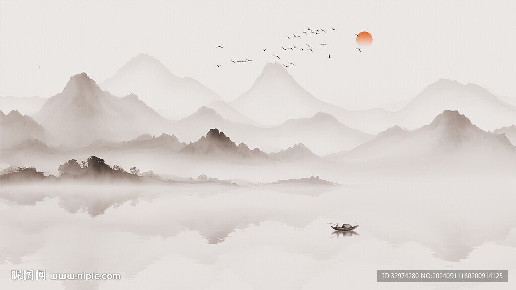 古典水墨山水背景
