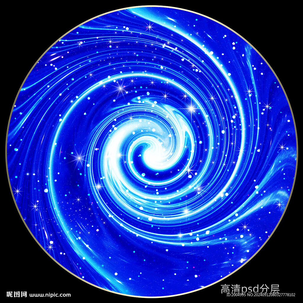 圆形蓝色星空装饰画