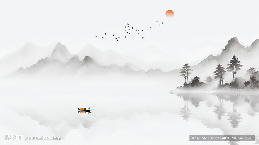 山水水墨背景