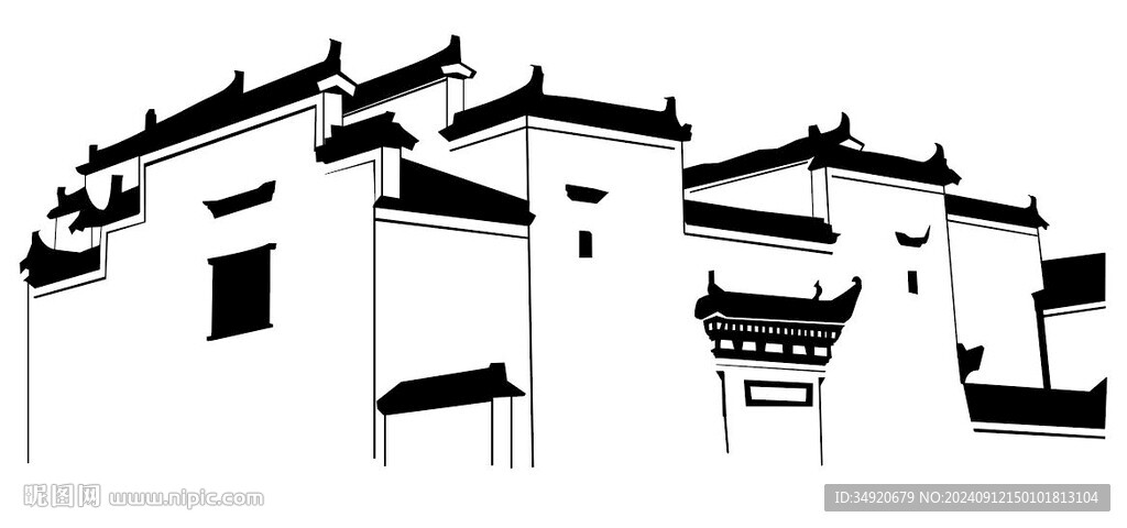 徽派建筑矢量
