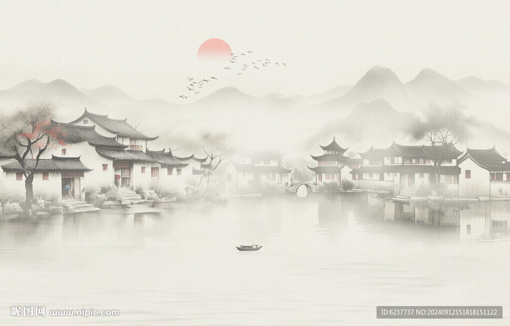 水墨江南水乡