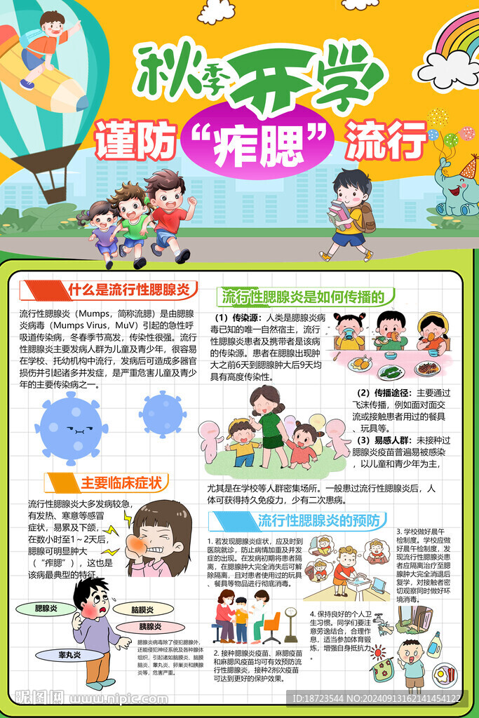 秋季开学谨防痄腮流行