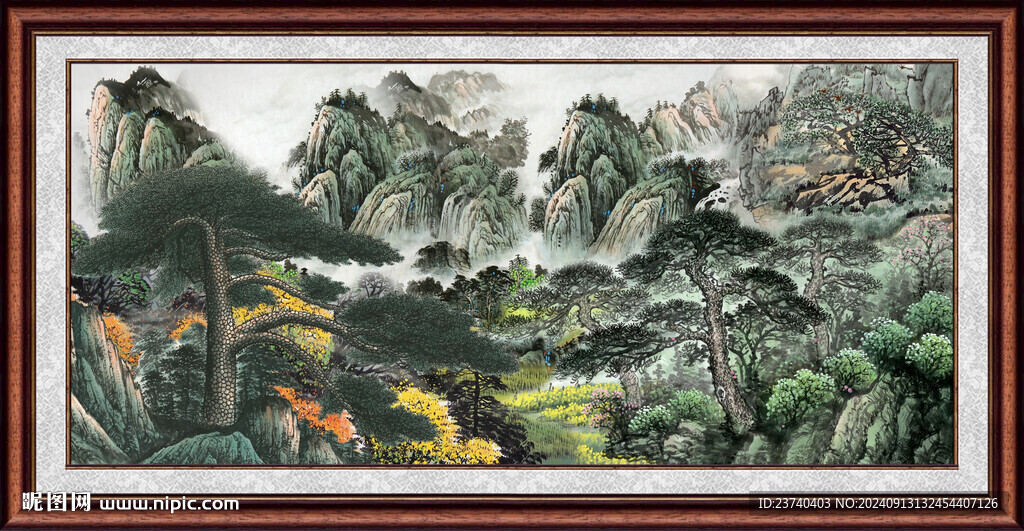 聚宝盆山水 
