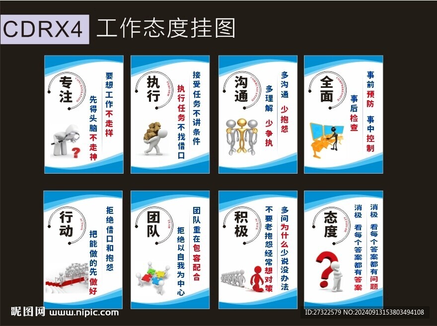 工作态度挂图
