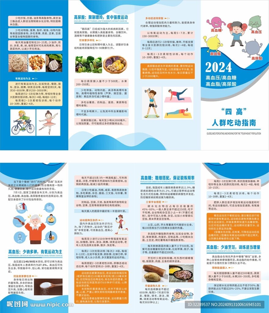 四高人群吃动指南四折页