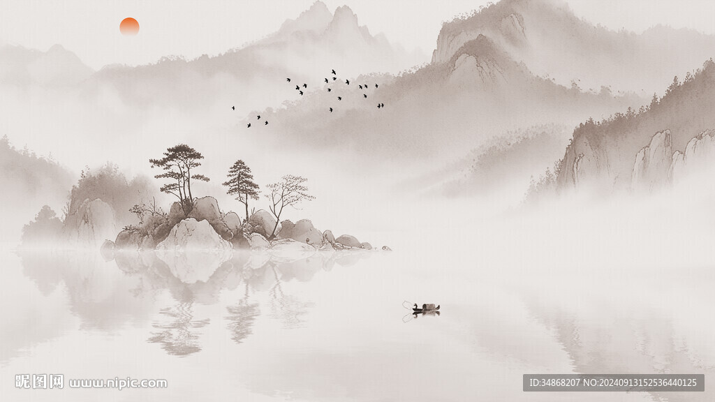 水墨意境山水画