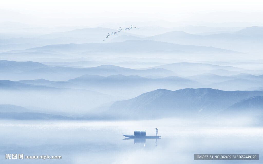 意境水墨山水背景图